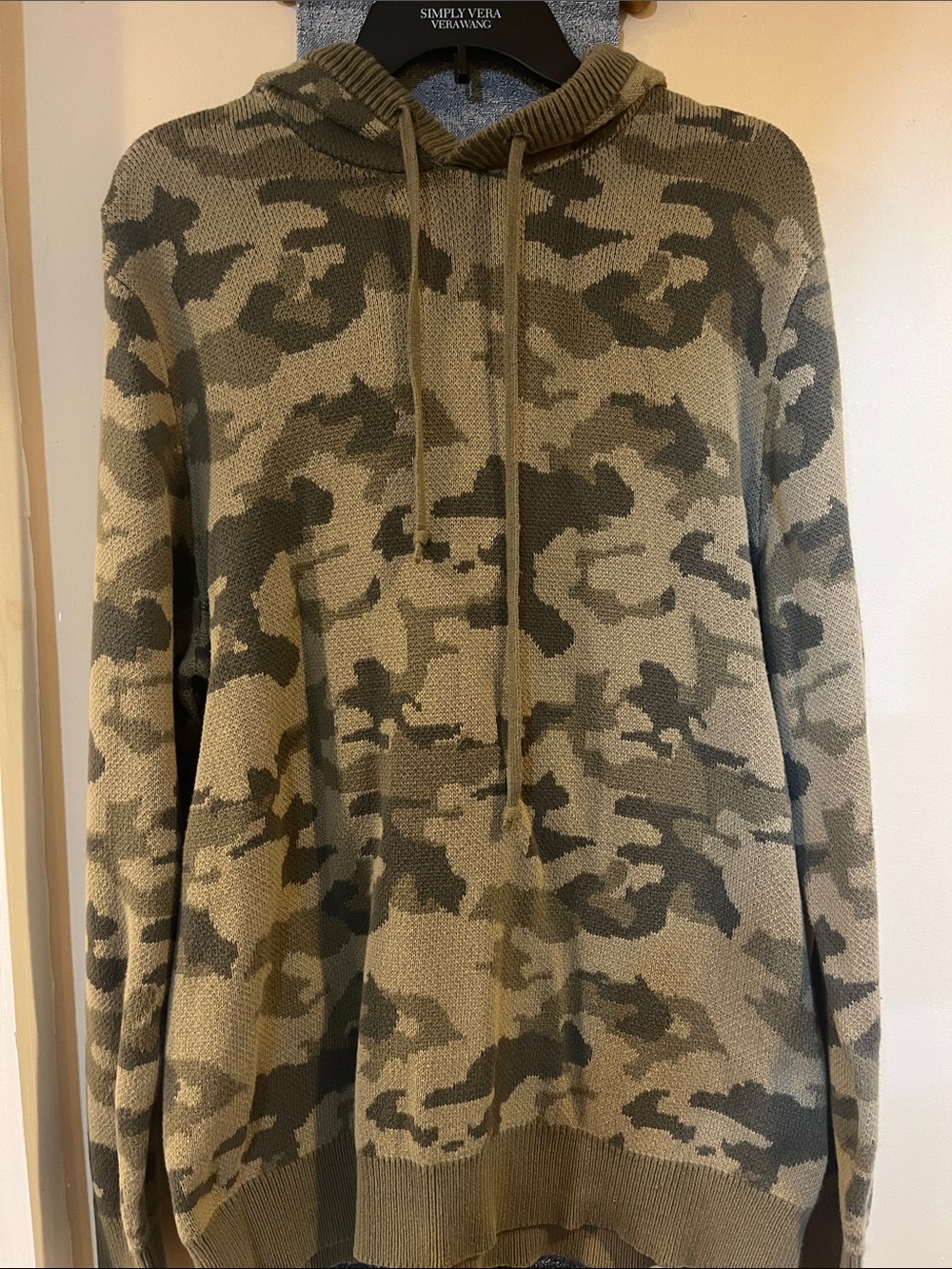 Simply Vera Camo Crewneck Hoodie Sweater - Olive